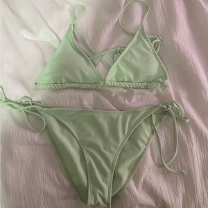 Mint green triangle bikini